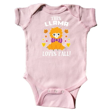 

Inktastic Cute This Llama Loves Fall with Leaves and Stars Gift Baby Boy or Baby Girl Bodysuit