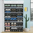 thumbnail image 6 of 12 Tier Portable Shoe Rack Organizer 72 Pair Covered Shoe Storage Shelves Rack 36 Grids Tower Shelf Storage Cabinet Stand Expandable for Heels,Boots,Slippers,Perfect For Entryway,Hallway,Closet,BLACK, 6 of 13