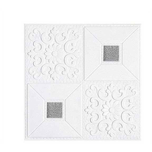 AOQIANLAN 3D Self adhesive Wall Stickers Pack of 10 for TV and Sofa Background Silver