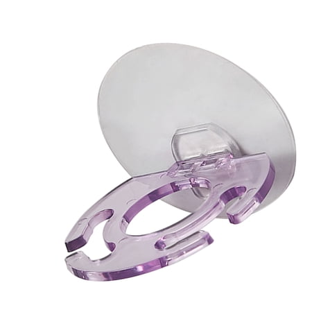 Toothbrush Holder Toothpaste Beard Shaver Storage Rack Bathroom Toothbrush Holder Self\-adhesive Wall Mount Wall Hanger Hook transparent & purple