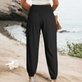 thumbnail image 7 of Casual Petite Leg Pants for Women Summer Casual Cropped Pant High Waist Loose Trouser with Pockets, 7 of 7