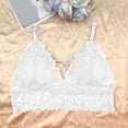 thumbnail image 4 of Cathalem Comfort Padded Underwire Bra Lift Up Add One Cup Wavy Wireless Full Coverage Padded Smoothing No Underwire Comfort V Neck Bralettes with Support,White L, 4 of 5