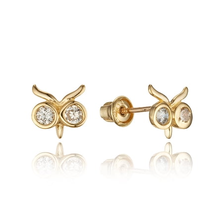 Gold stud earrings for baby girl
