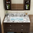 thumbnail image 3 of 37"x22" Bathroom Vanity Top, with Undermount Ceramic Sink and Backsplash, artificial marble Bathroom Vanity Top with 1 Pre-Drilled Hole, New Carrara white and black( only Bathroom Vanity Top ), 3 of 14