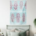 thumbnail image 4 of Hamsa Decor Tapestry, Boho Pattern with Open Hamsa Hands Ornate Asian Mandala Theme Artsy Boho Print, Wall Hanging for Bedroom Living Room Dorm Decor, 60W X 80L Inches, Blue Pink, by Ambesonne, 4 of 5