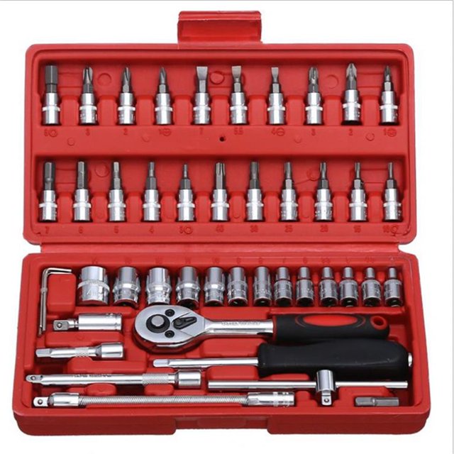 Herramientas del kit de mantenimiento del automóvil herramientas de hardware de combinación de llave de tubo pequeñas