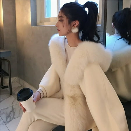 

Coat Loose fur Cape woolen coat