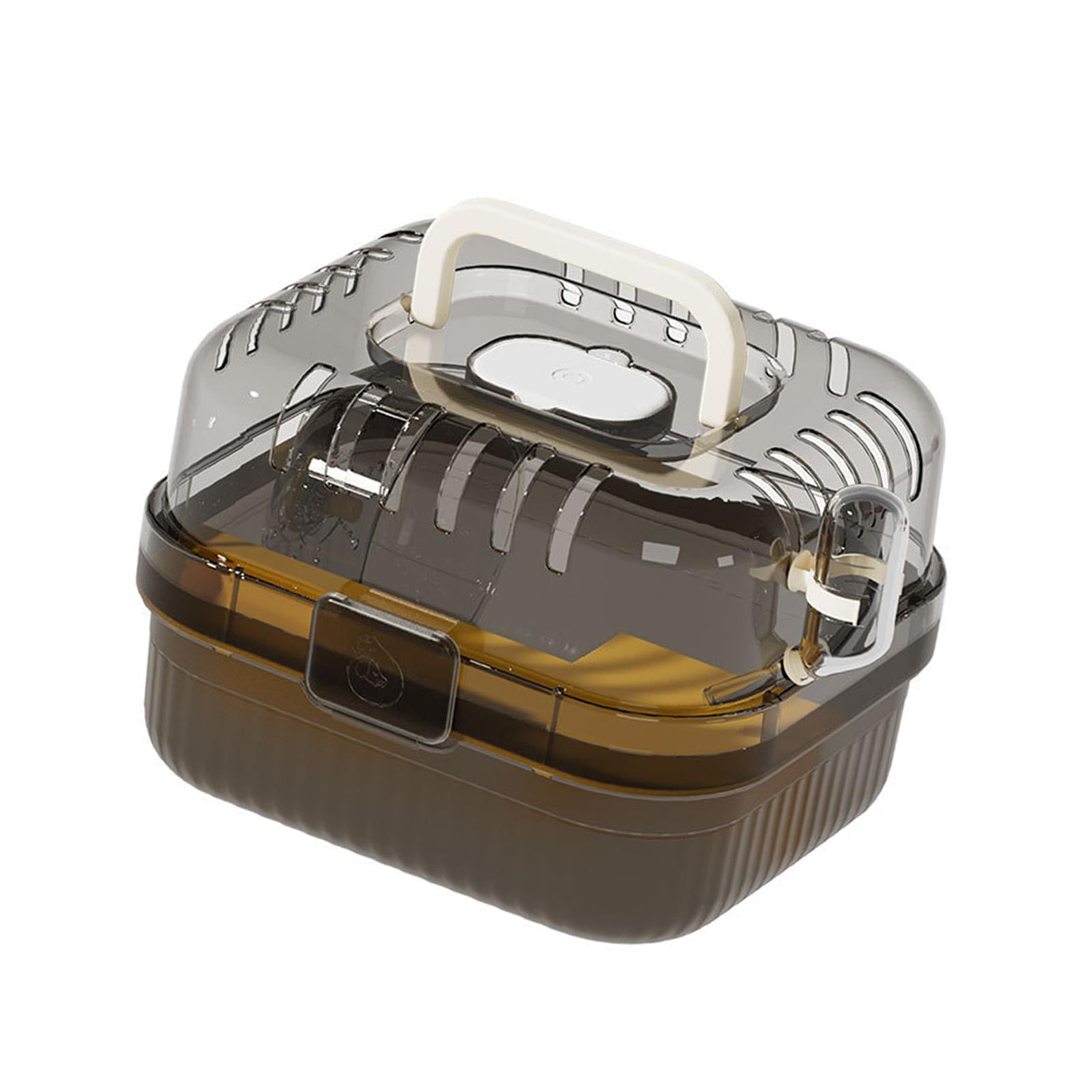 Bothyi Hamster Cage Breathable Convenient Carrying Box for Squirrel Hedgehog Yellow