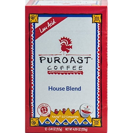 Puroast Low Acid Coffee Single-Serve Pods  House Blend  High Antioxidant  Compatible With Keurig 2.0 Coffee Makers (12 Count)