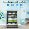 thumbnail image 4 of Joreek 24 Inch Beverage Refrigerator & Cooler Under Counter with Safty Lock Outdoor Patio Fridge for Drinks, Soda, Beer, Wine, 37～65°F Adjustable Temperature & Memory, 4 of 8