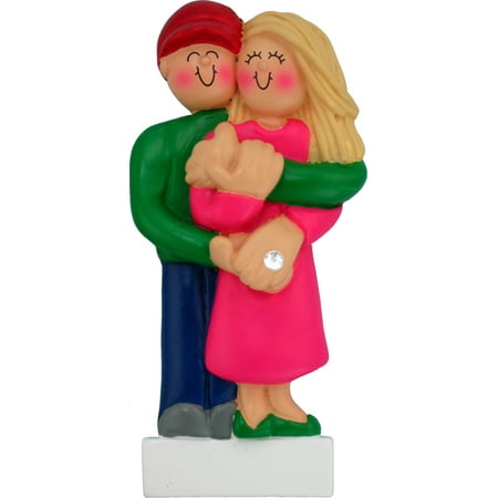 Engagement Female Blonde Personalized Christmas Ornament DO-IT-YOURSELF