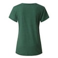 thumbnail image 4 of Abcnature Women's Tops Short Sleeve Twist Knotted T Shirts Summer Blouse Tunic Tops Solid O-Neck T-Shirt Green M, 4 of 7