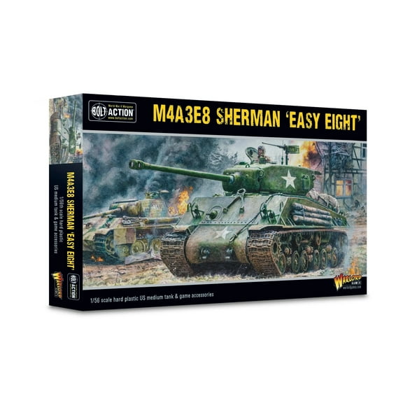 Warlord Games M4A3E8 Sherman Easy Eight - 1:56 / 28mm Plastic Scale Model Tank for Bolt Action Highly Detailed World War 2 Miniatures for Table-top Wargaming