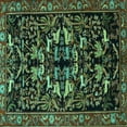 thumbnail image 1 of Ahgly Company Indoor Square Animal Turquoise Blue Traditional Area Rugs, 5' Square, 1 of 4
