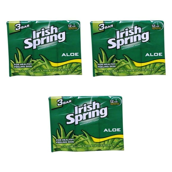 Irish Spring Savon Déodorant à l'Aloe 3 en 1 Pack (318g Env.) (Lot de 3)