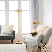 Better Homes & Gardens 62 in Modern Pull-Chain Brass Floor Lamp with Brass Dome Shade