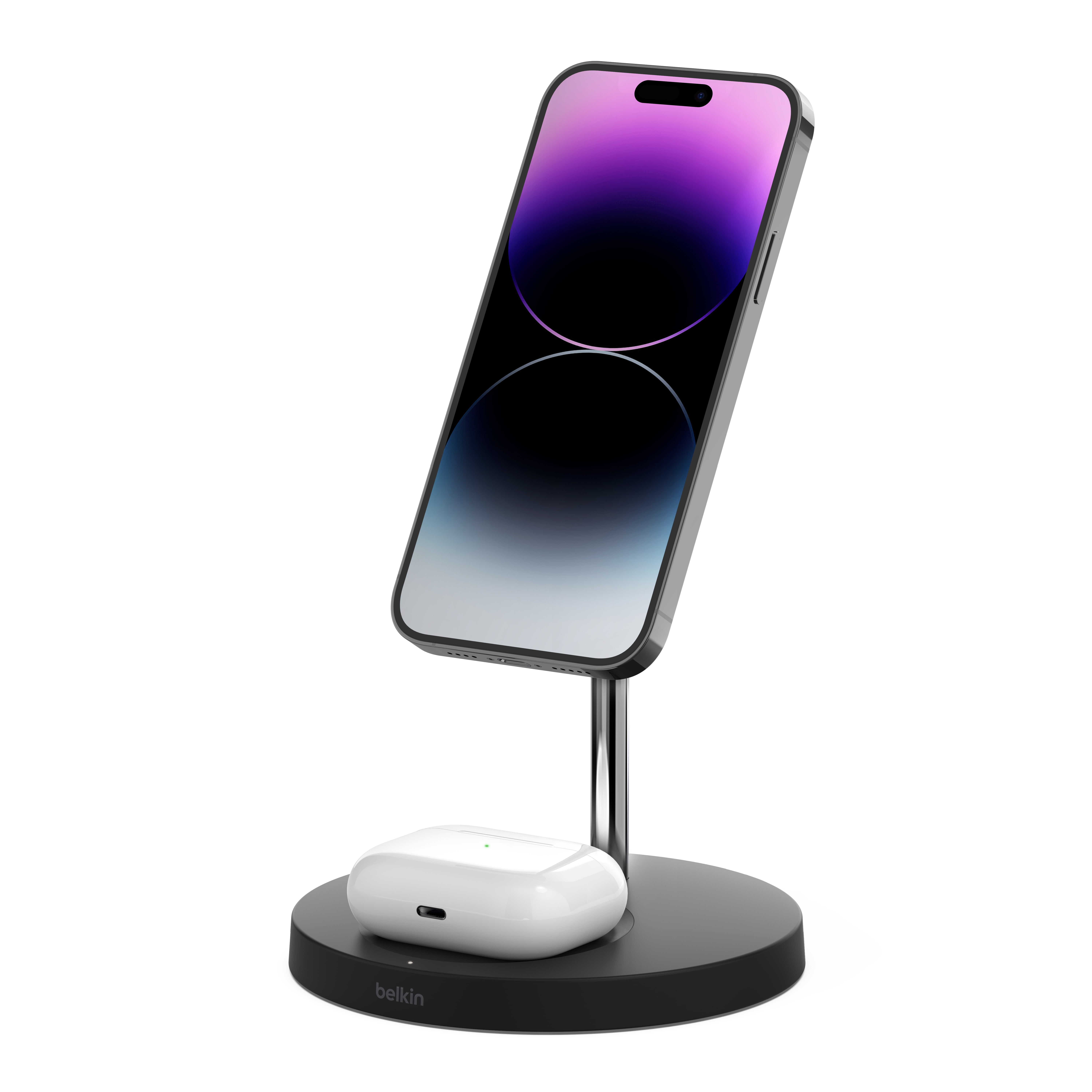 Belkin MagSafe 2-in-1 Wireless Charging Stand - Fast Charging for Apple iPhone 15, 14, 13 & 12 series & AirPods - MagSafe Charging Station For Multiple Devices - Black - Walmart.com Belkin MagSafe 2-in-1 Wireless Charging Stand - Fast Charging for Apple iPhone 15, 14, 13 & 12 series & AirPods - MagSafe Charging Station For Multiple Devices - Black - Walmart.com