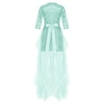 thumbnail image 4 of Mufeng Flower Girl Dresses for Wedding Floral Lace Bodice Ruffled Tulle Princess Ball Gown Kids Prom Mint Green 10, 4 of 5
