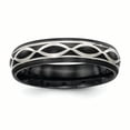 thumbnail image 1 of Edward Mirell Black Ti & Sterling Silver Satin Infinity Ring Size 10.5, 1 of 4