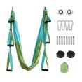 thumbnail image 1 of Juego de columpio de yoga aéreo, hamaca de yoga antigravedad fuerte, kit de trapecio de yoga volador, herramienta de inversión de eslinga de yoga para , Azul verde Soledad hamaca de yoga, 1 of 9