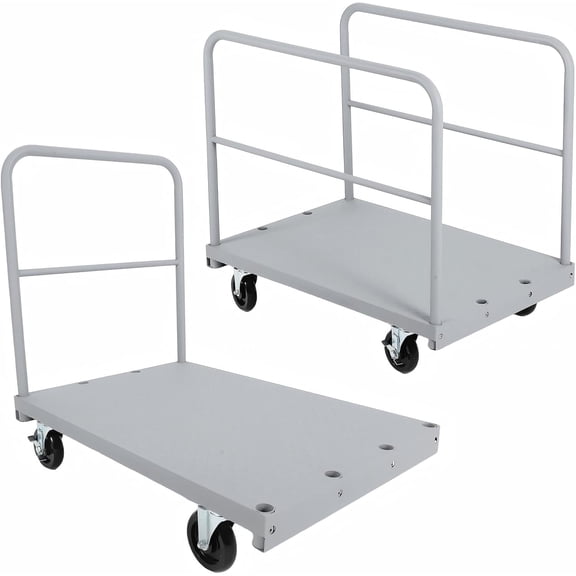 Garvee Steel Panel Truck Cart 36x24 inch, 2 in 1 Industrial Grade Platform Truck with 2200 LBS Capacity, Heavy Duty Drywall Dolly with 2 Removable Side Handrails & Swivel Wheels