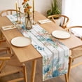 thumbnail image 6 of Beach Coastal Cotton Linen Table Runner for Dining Kitchen, Summer Nautical Coral Shell Botanical Vintage Wedding Outdoor Party Tablerunners, Dresser Scarf Coffee Tablecloth Runners 13x90 Inches, 6 of 9