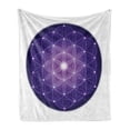 thumbnail image 1 of Geometry Soft Flannel Fleece Throw Blanket, Flower of Life Design of Traditions with Point Stars Motif, Cozy Plush for Indoor and Outdoor Use, 70" x 90", Purple, by Ambesonne, 1 of 6