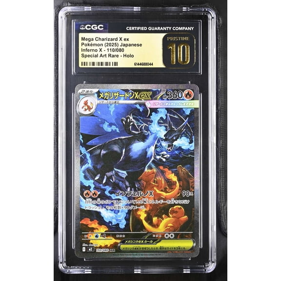 Collectible Graded 10 CGC Japanese 2025 Pokemon Inferno X Mega Charizard X ex Holo #110/080 Trading Card