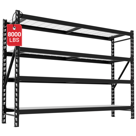 WORKPRO 8000LBS Storage Shelve Heavy-Duty Metal Shelving Unit for Basement Black