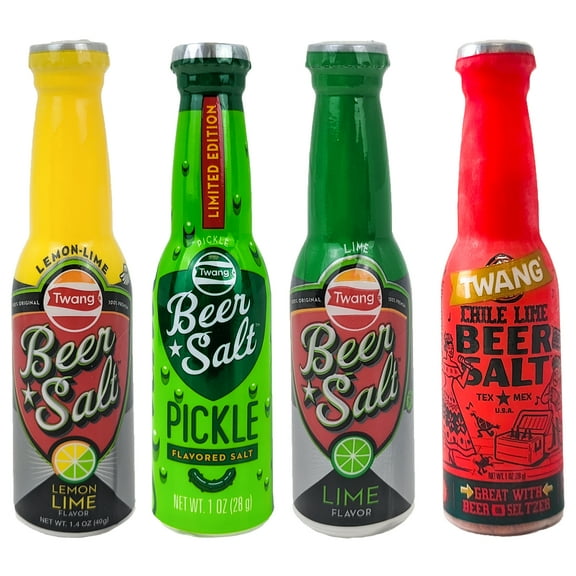 Twang Beer Salts 4 Ct Sampler Pack - Lime Lemon Lime Pickle Chile Lime