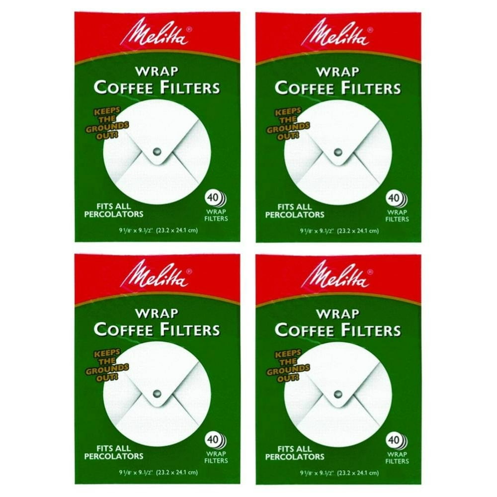 Melitta White Wrap Around Coffee Filter for Percolator, 40 Count (Pack