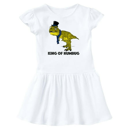 

Inktastic King of Humbug Green Tyrannosaurus Rex in Top Hat and Scarf Gift Toddler Girl Dress
