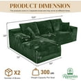 thumbnail image 4 of LLappuil 108" Sectional Sofa, Modular Sectional Couch with Right Chaise, Deep Seat Corduroy Cloud Sofa for Living Room Green, 4 of 8