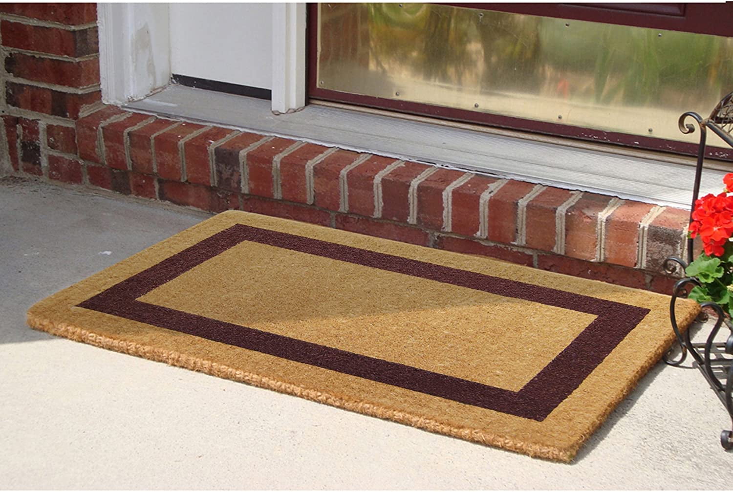 Legendary Doormats Blank Coco Coir Doormat Outdoor Welcome Door Mat with Single Black Picture Frame Border - Brown - 22" x 36"