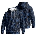 thumbnail image 3 of Dwelliawo Camo Hoodies for Men, Maple Leaf Print Oversized Hooded Sweatshirt Long Sleeve Fleece Pullover Navy 3xL, 3 of 4