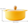 thumbnail image 2 of Ceramic Soup Bowl With Handles And Lid Ceramic Serving Bowl Set for Soup Instant Noodles Soup Mug Modern Simple Style Cereal Bowl Table Decoration Yellow, 2 of 5