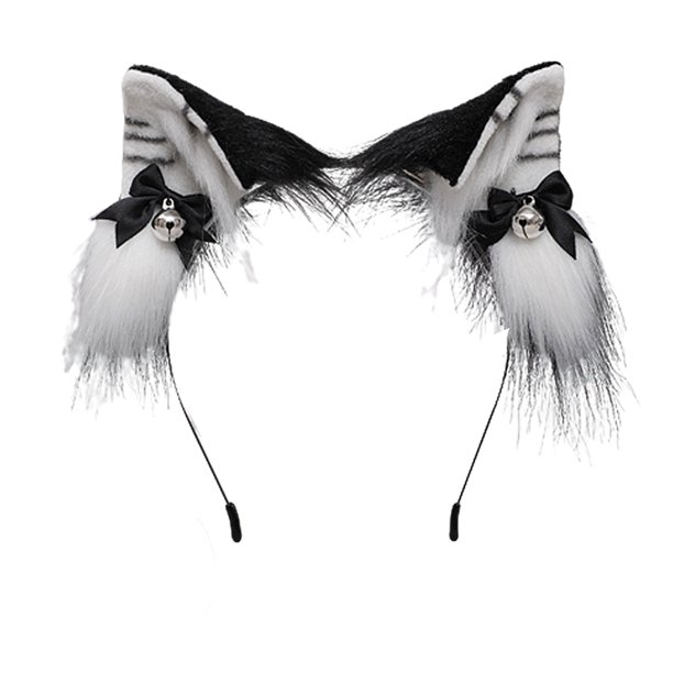 Fox Cat Fur Bow Ears Hair Headwear Wolf Animal Anime Halloween Chirstmas Disfraz Aro y horquilla para el cabello MFZFUKR CPB-SSW2372-2
