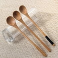 thumbnail image 5 of Popvcly 8" Wooden Reusable Long Handle Spoon, Coffee Spoon Stirring Spoon Soup Spoon Natural All Purpose Spoon Home Kitchen Dining Utensils, 5 of 7