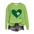 thumbnail image 2 of Craaazy Women's St Patricks Day Sweatshirts Casual Loose Round Neck Long Sleeve Tops with Comfy Shamrock Prints, 2 of 4