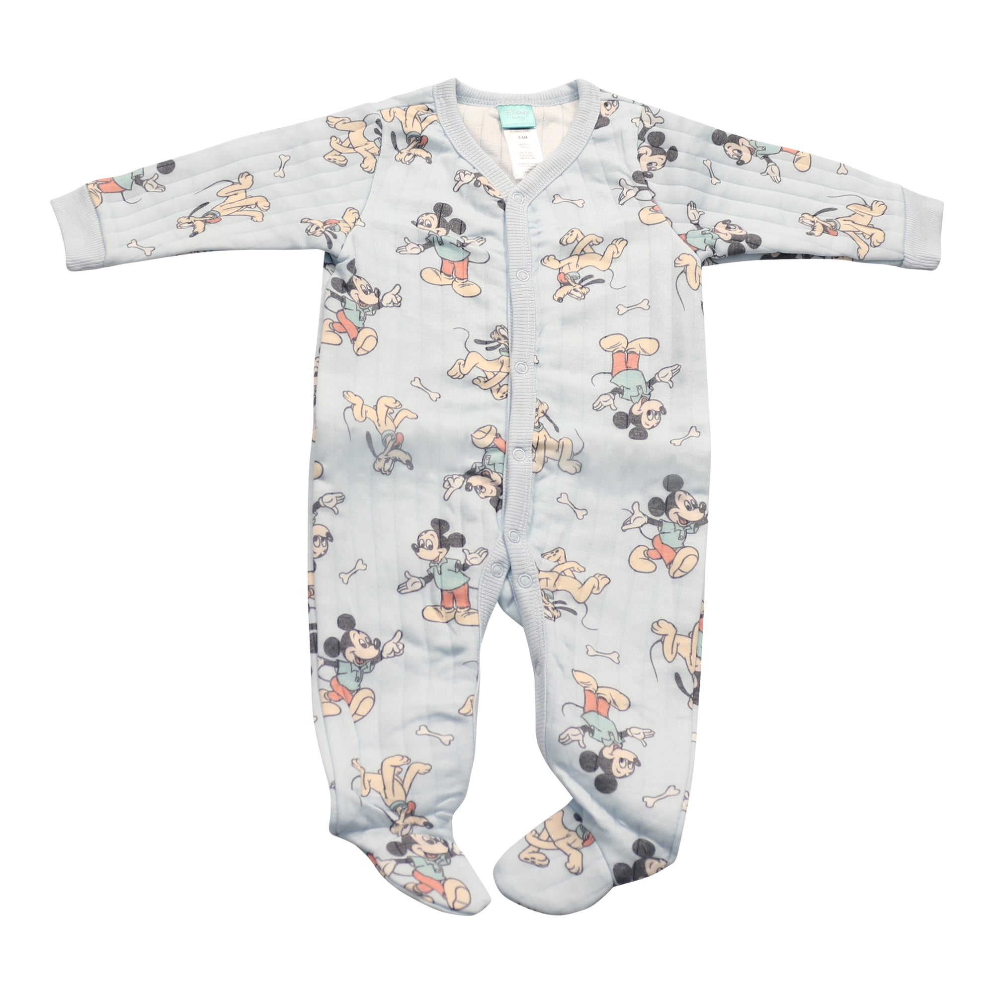 Disney Clothes Baby Boys 2-Pack Quilted Footed Coveralls - Mickey Mouse, Winnie the Pooh and Dumbo (0/3M-6/9M)