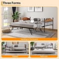 thumbnail image 6 of QinaQin Metal Sleeper Sofa with Trundle,Platform Bed Frame with Heavy-Duty Steel Slats and Stylish Headboard,Convertible Sofa Bed for Living Room,Bedroom,Brown, 6 of 8