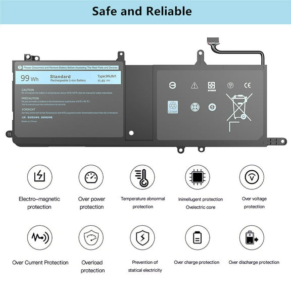 99Wh For Dell 9NJM1 Battery Alienware 15 R3 R4 17 R4 R5 01D82 0HF250 MG2YH
