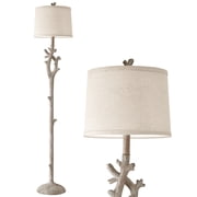 Oneach 59.5 Farmhouse Floor Lamp for Living Room,Retro Tree Trunk Standing Lamp for Bedroom with Wood Grain