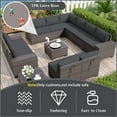thumbnail image 6 of Outdoor Cushions for Patio Furniture Replacement, 4" Foam High-Density, 14-Piece Water-Resistant Outdoor Cushion for 6-Seat Sectional Patio Conversation Sets（Dark gray）, 6 of 7