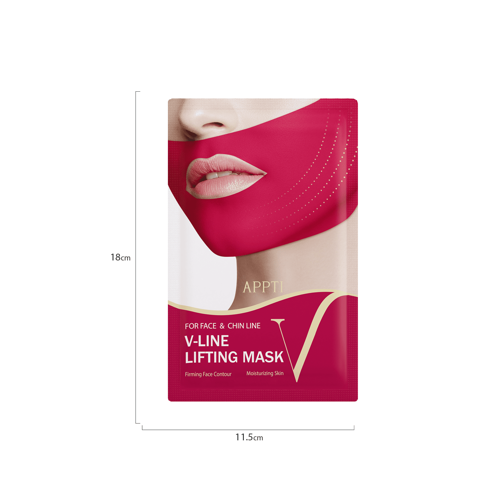 APPTI Red V-Line Lifting Mask 6-Piece Set – Intensive Contouring & Firming Treatment for Defined Jawline and Lifted Facial Appearance, Professional-Grade Mask for Visible Results