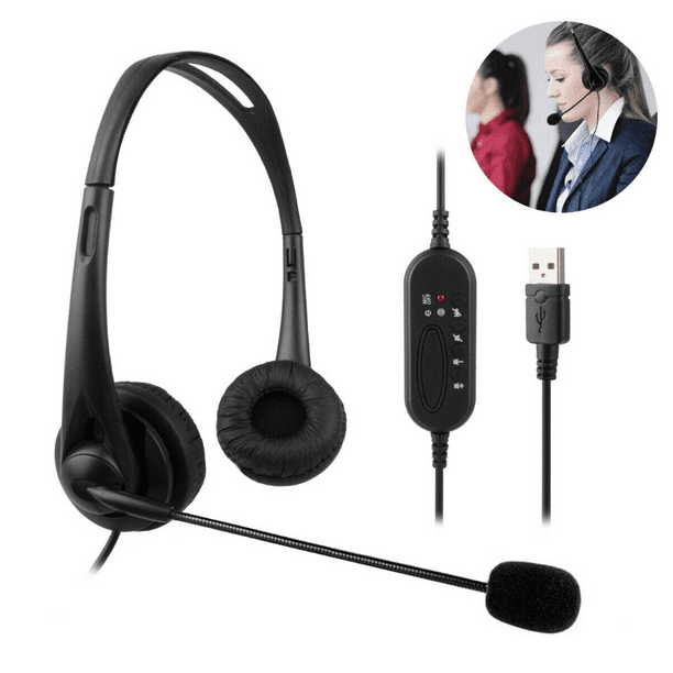 Call Center USB Headset Noise Cancelling USB Call Center Headset with