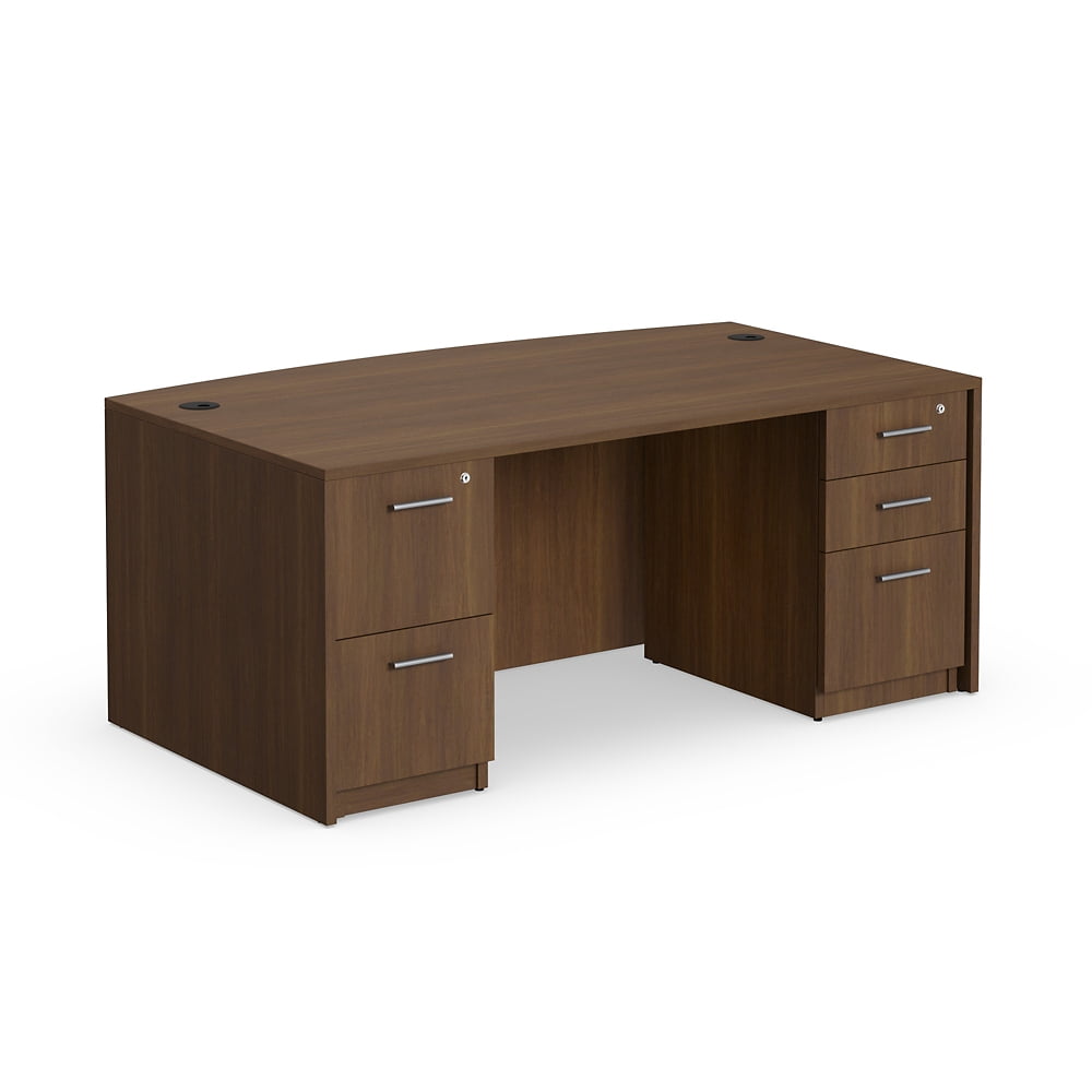 At Work Bowfront Executive Desk  71"W Espresso Laminate