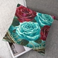 thumbnail image 7 of Teal Roses Flower Heart Satin Pillowcase for Hair and Skin Silk Pillowcase Pillow Case with Envelope Closure Throw Pillow Cover for Bedroom Couch Sofa Home Car Decor - Standard,, 7 of 7