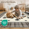 thumbnail image 4 of ODIKA 2'x3' Washable Accent Rug Door Retro Farmhouse Plaid Repeating Border Panel Motif Vintage for Bedroom, Nursery, RV, Pet Friendly, Bedside Mat, 4 of 7