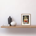 thumbnail image 2 of A Stack of Recipe Cookbooks with Bowls on Top Artwork Framed Wall Art Print 9X7 Inch, 2 of 5